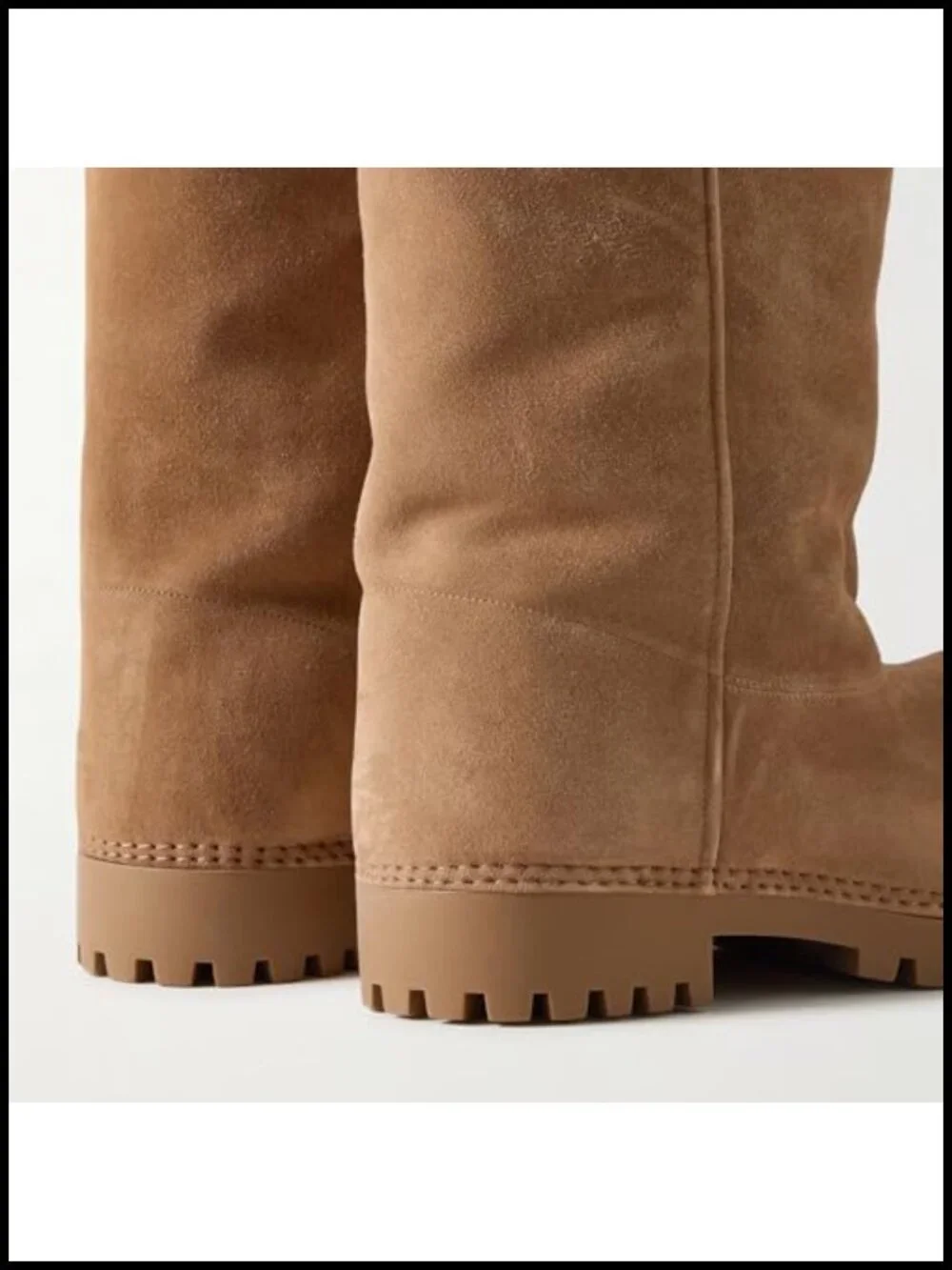 Women's Suede Knee High Snow Boots Chunky Heel Fur Lining